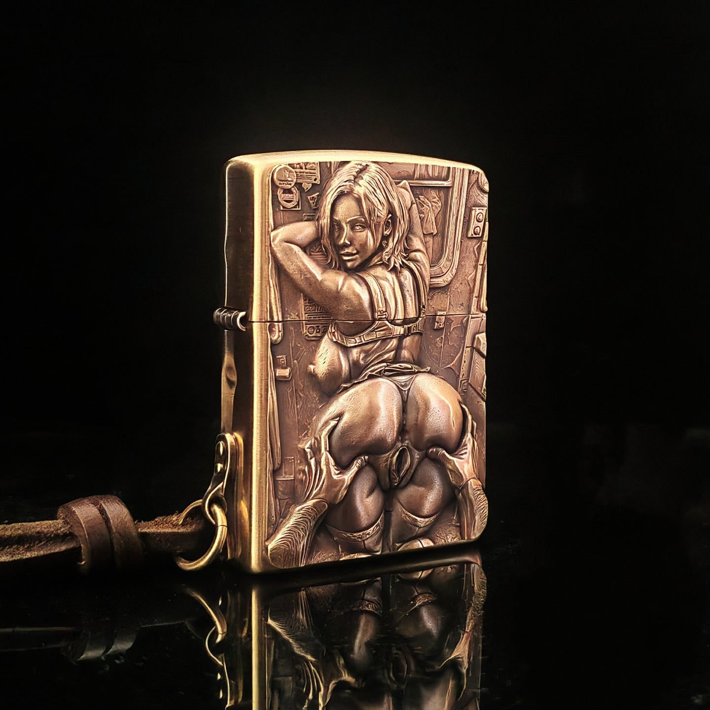 Zippo Girl Against the Wall