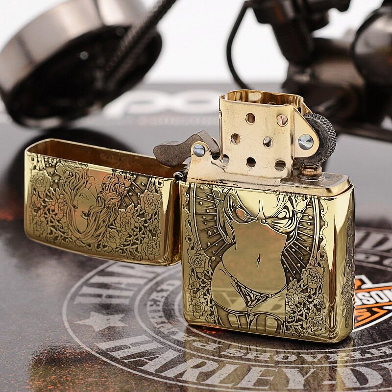 Zippo Floral Tattoo Girl