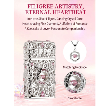 Zippo Filigree Pink Handmade
