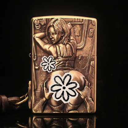 Zippo Girl Against the Wall