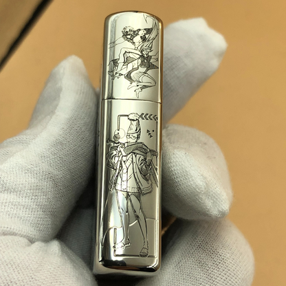 Zorro Cupronickel Engraved Lighter – 5-Side Deep Manga Design (Dandadan)