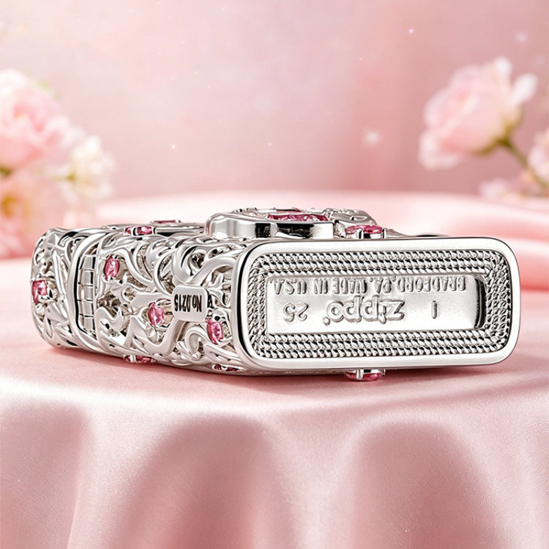 Zippo Filigree Pink Handmade