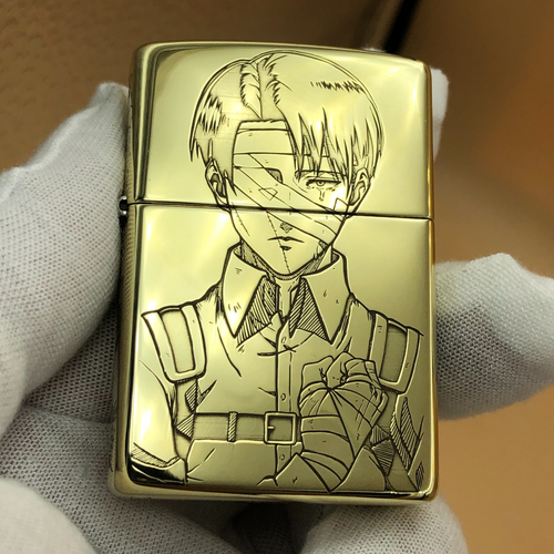 Limited Edition Brass Zippo® – Deep Engraving (Levi & Erwin Inspired) Atack on Titan
