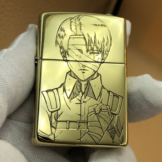 Limited Edition Brass Zippo® – Deep Engraving (Levi & Erwin Inspired) Atack on Titan