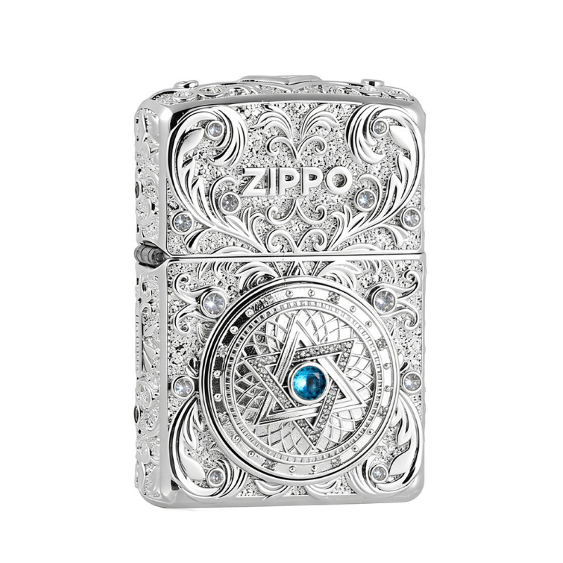 Zippo Handmade Silver Hexagram