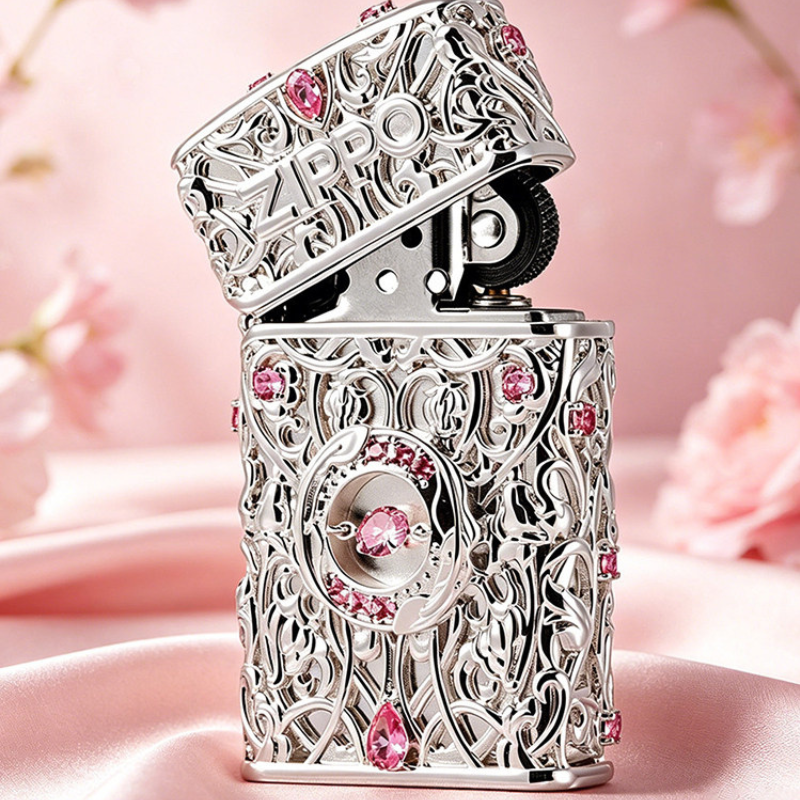 Zippo Filigree Pink Handmade