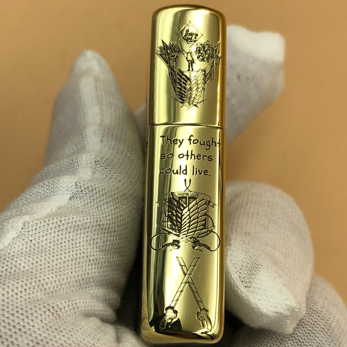 Limited Edition Brass Zippo® – Deep Engraving (Levi & Erwin Inspired) Atack on Titan