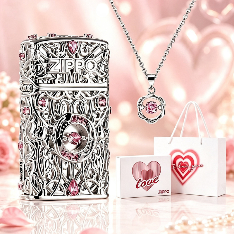 Zippo Filigree Pink Handmade