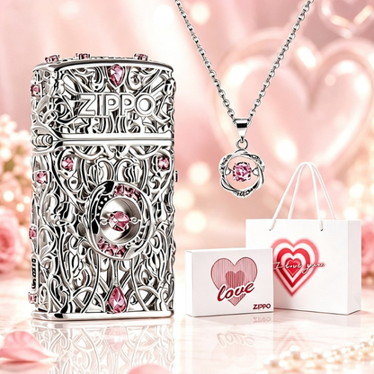 Zippo Filigree Pink Handmade