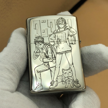 Zorro Cupronickel Engraved Lighter – 5-Side Deep Manga Design (Dandadan)