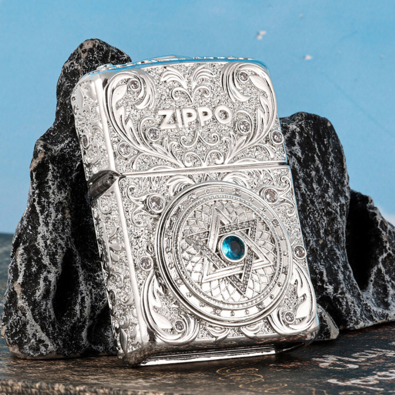 Zippo Handmade Silver Hexagram
