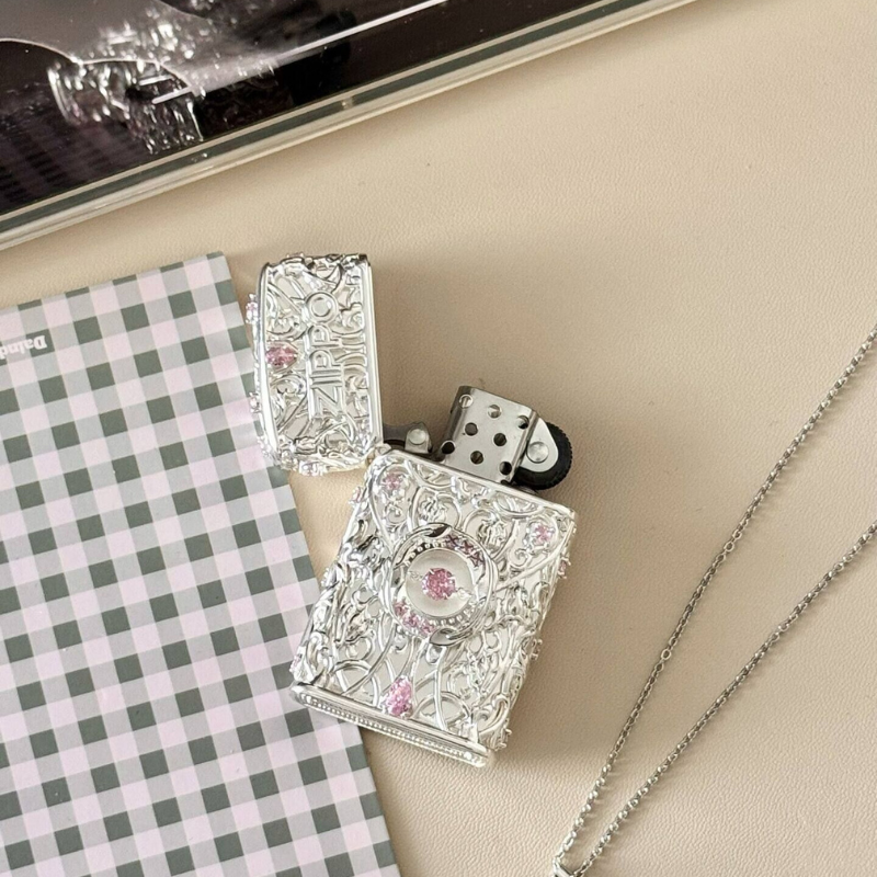 Zippo Filigree Pink Handmade