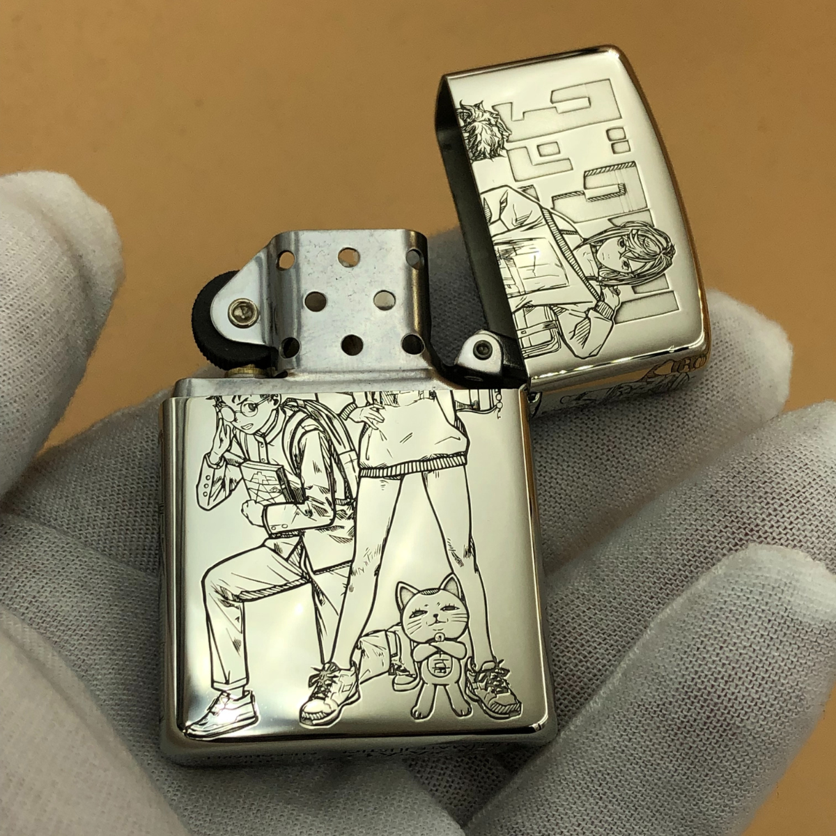 Zorro Cupronickel Engraved Lighter – 5-Side Deep Manga Design (Dandadan)