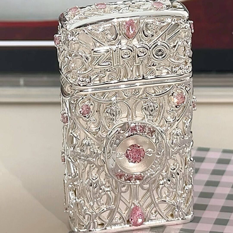 Zippo Filigree Pink Handmade