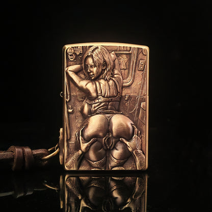 Zippo Girl Against the Wall