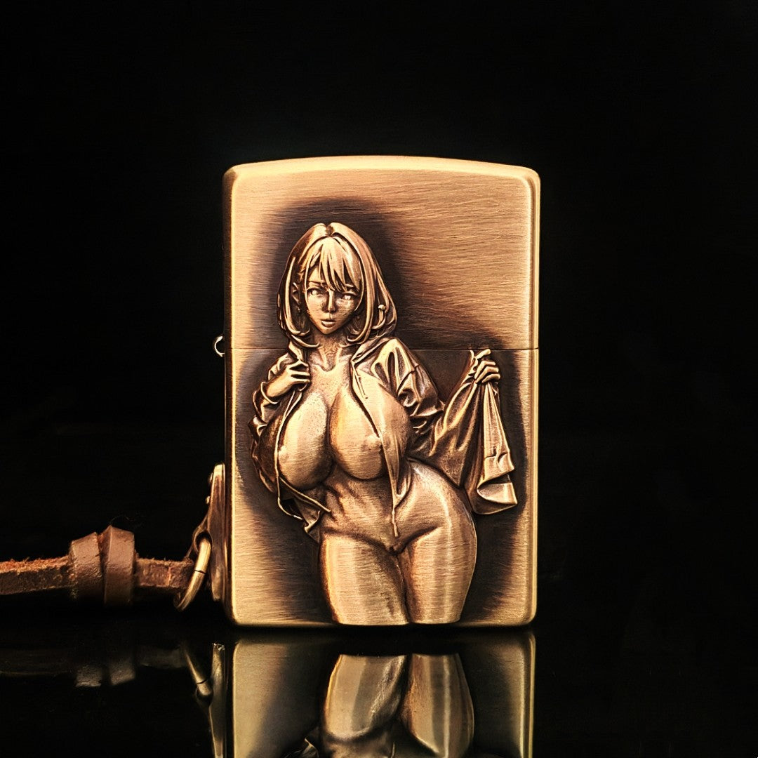 Zippo Sculpted Girl Raised Emblem