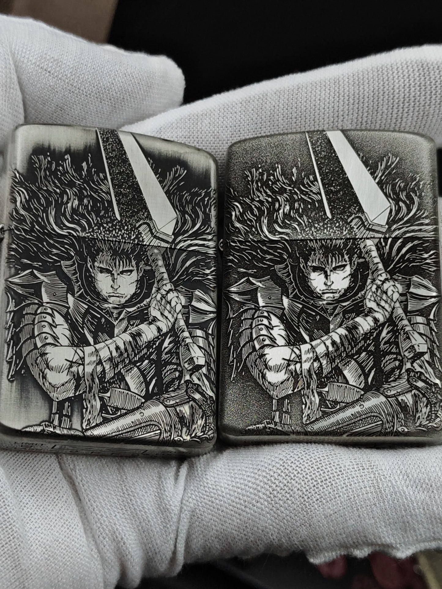 Berserk Zorro White Copper Armor Lighter – Deep Carved (2 Finishes)