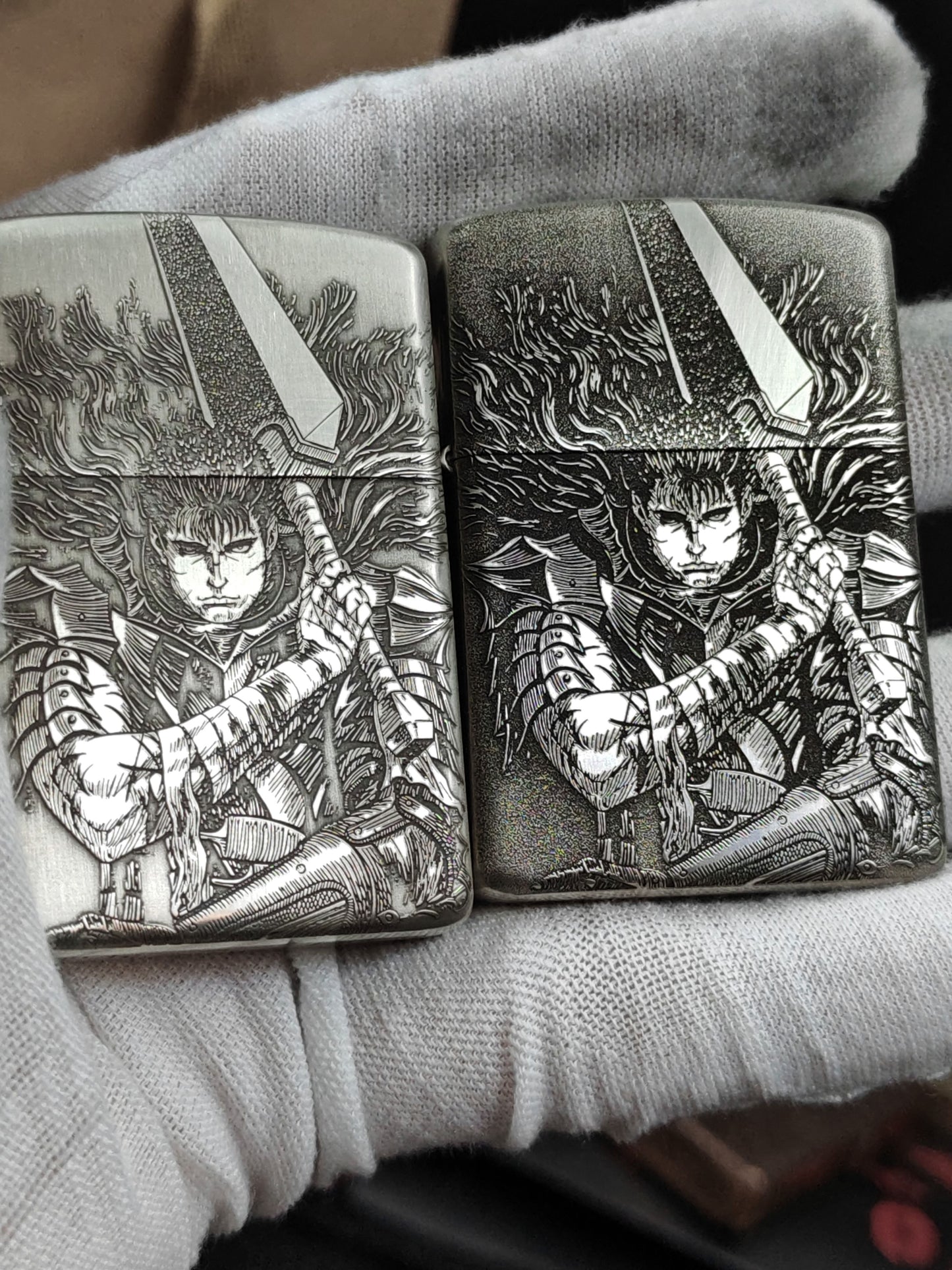Berserk Zorro White Copper Armor Lighter – Deep Carved (2 Finishes)