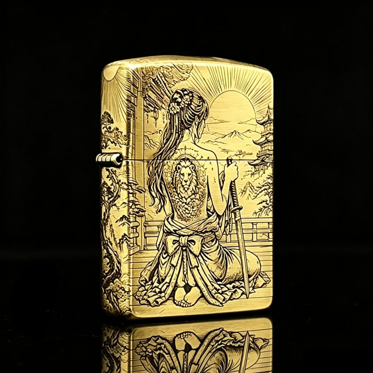 Zippo Japanesse Lion Sun Moon