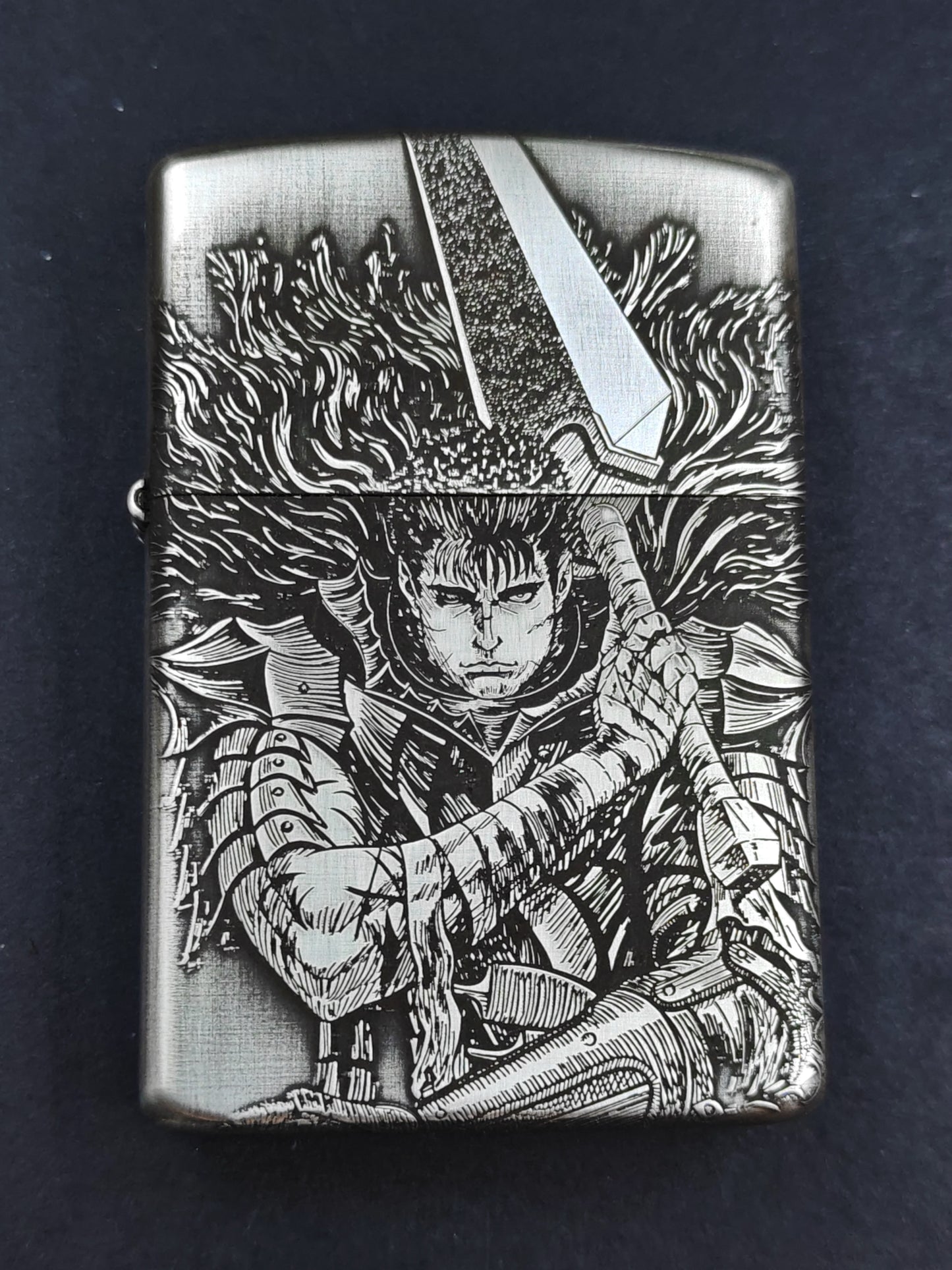 Berserk Zorro White Copper Armor Lighter – Deep Carved (2 Finishes)