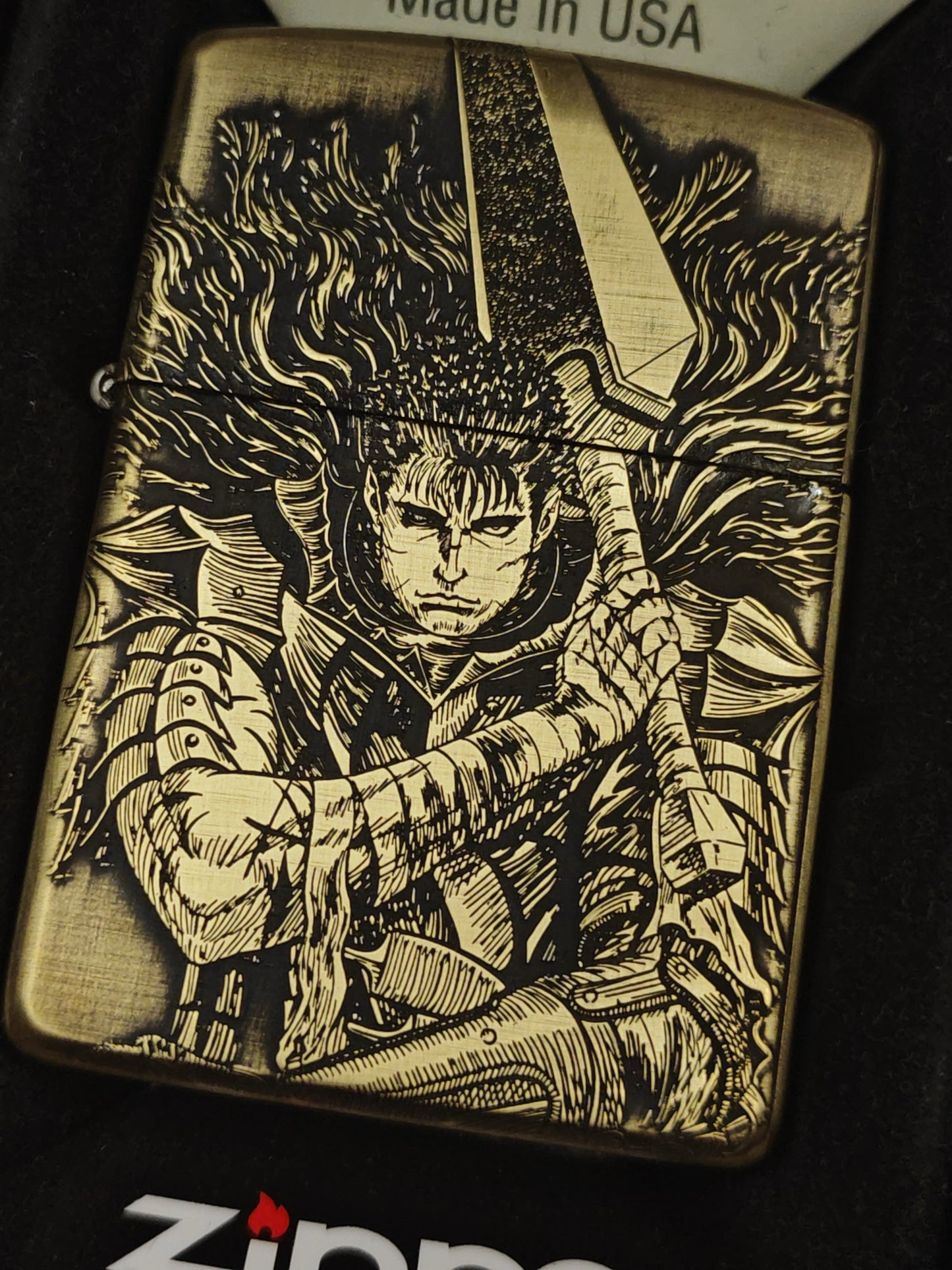 Berserk Zippo Armor – Deep Engraved Brass Lighter