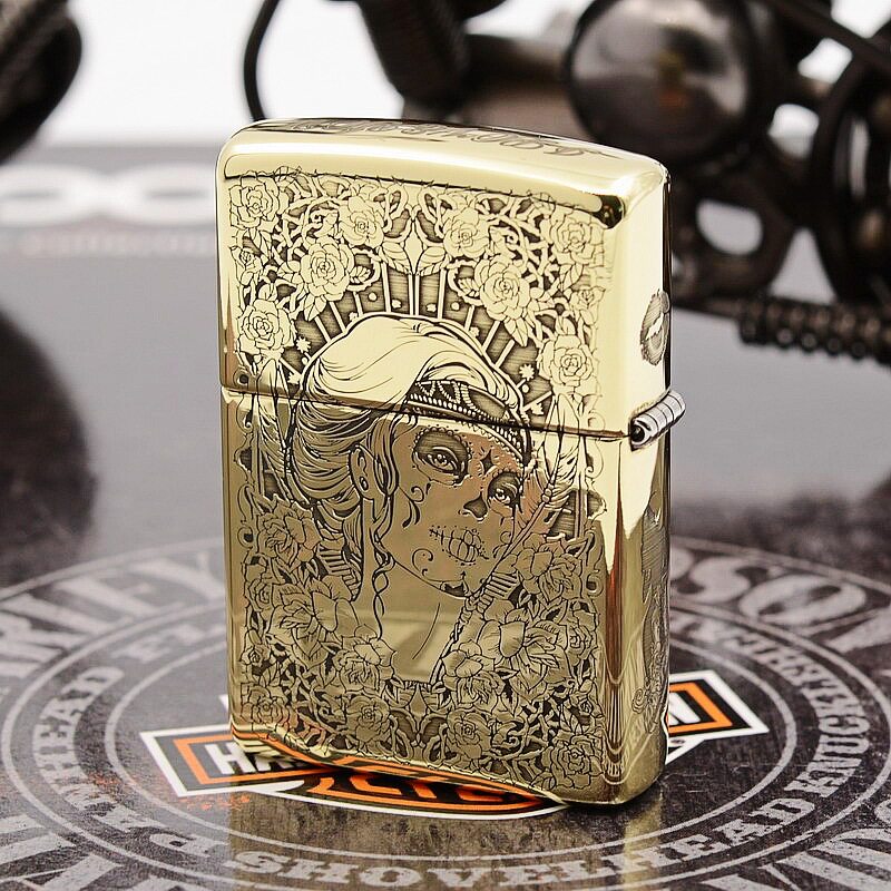 Zippo Floral Tattoo Girl