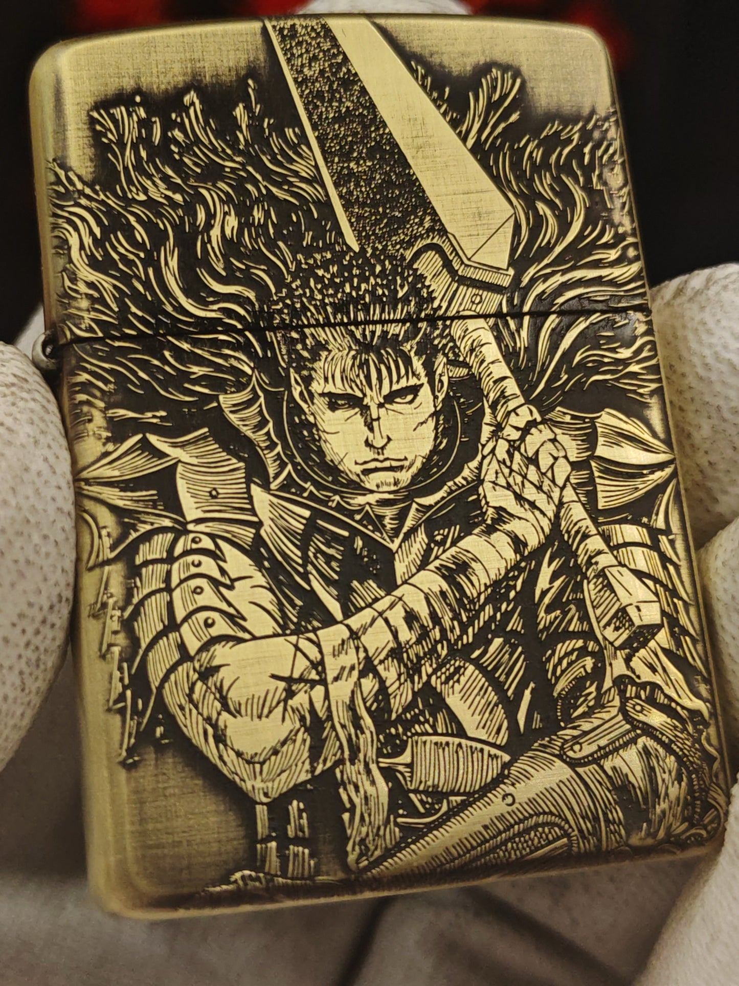 Berserk Zippo Armor – Deep Engraved Brass Lighter