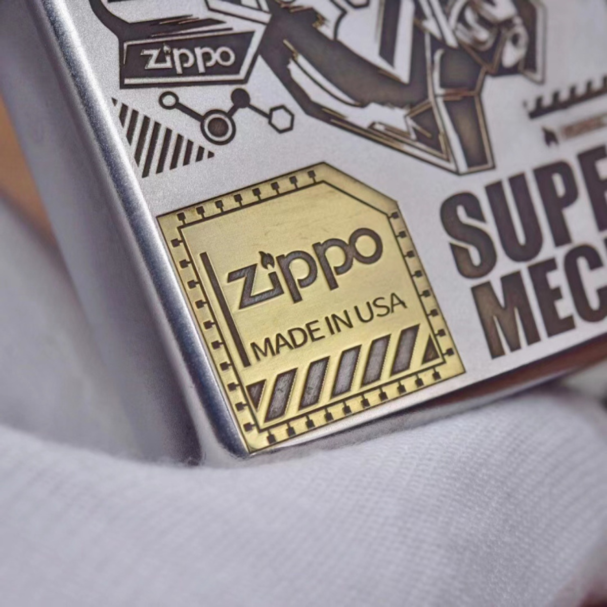 Gundam Deep Carved Zippo – Genuine Matte Super Mechs Lighter