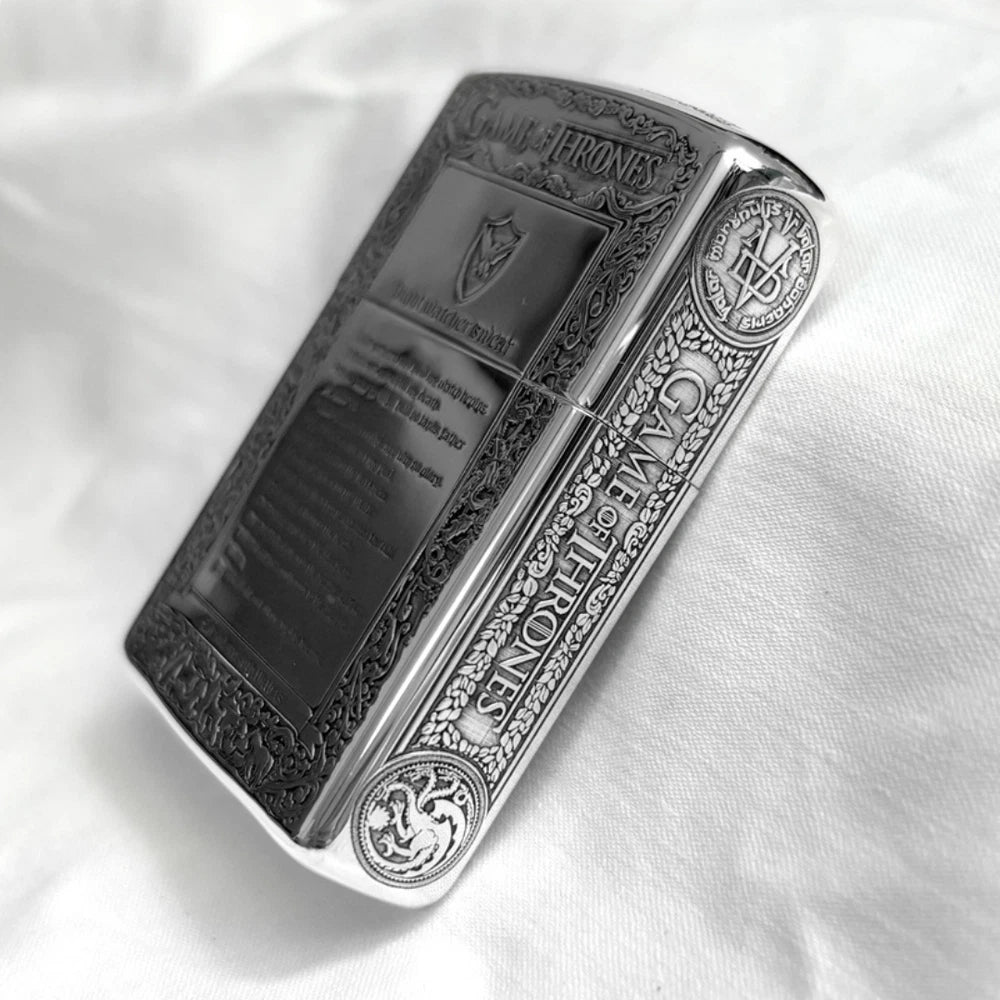 Zippo Sterling Silver Lighter Map & Oath