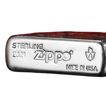 Zippo Sterling Silver Lighter Map & Oath